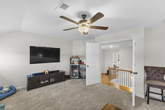 4136 Buffalo Trl, Evans, GA 30809 - carpeted living room with a ceiling fan and baseboards