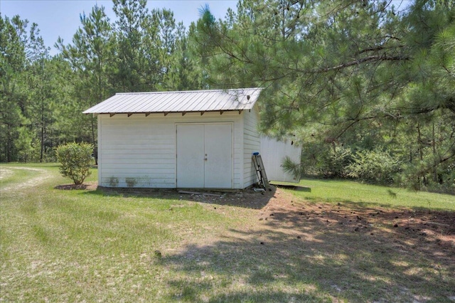 view of shed