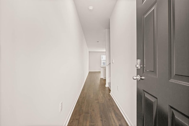 hall featuring dark hardwood / wood-style flooring