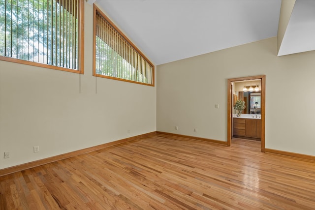 empty room with light wood-type flooring