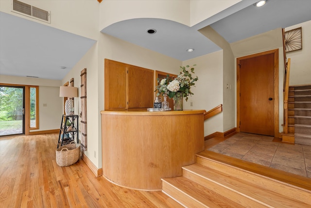 interior space featuring light hardwood / wood-style floors