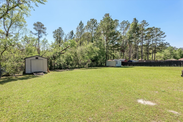 2795 Davis Mill Rd, Hephzibah, GA 30815 - view of yard featuring fence, an outbuilding, and a storage unit
