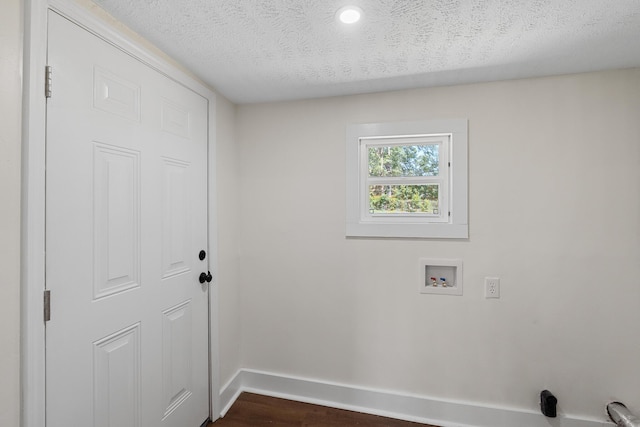 5 Elm St, Beech Island, SC 29841 - laundry area featuring dark wood-style floors, hookup for a washing machine, and a textured ceiling