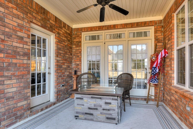 view of patio with a ceiling fan