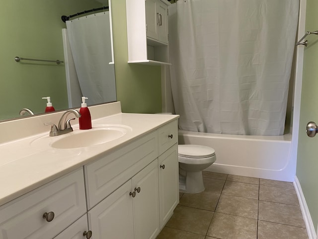 1908 Aspen Green Way, Augusta, GA 30909 - full bath with tile patterned flooring, toilet, vanity, and shower / tub combo with curtain