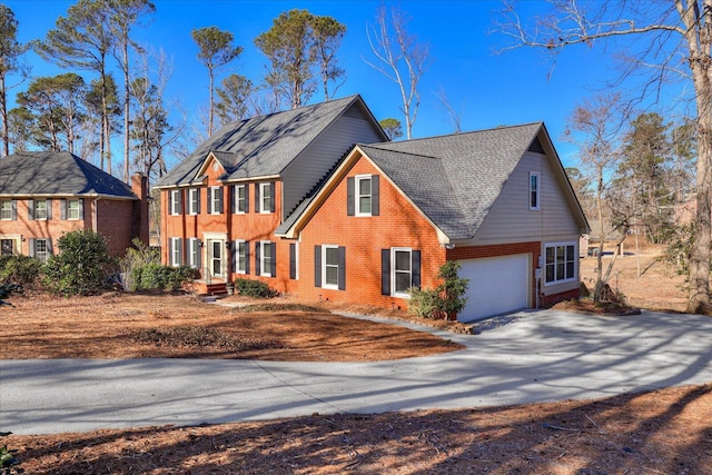 colonial house with a garage