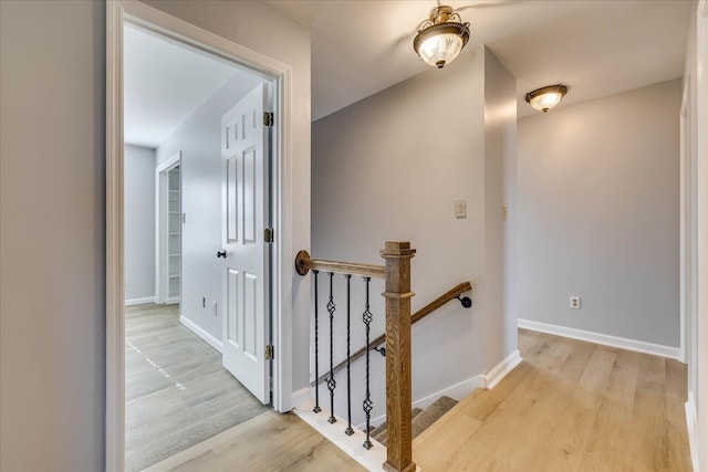 hallway featuring light wood-type flooring