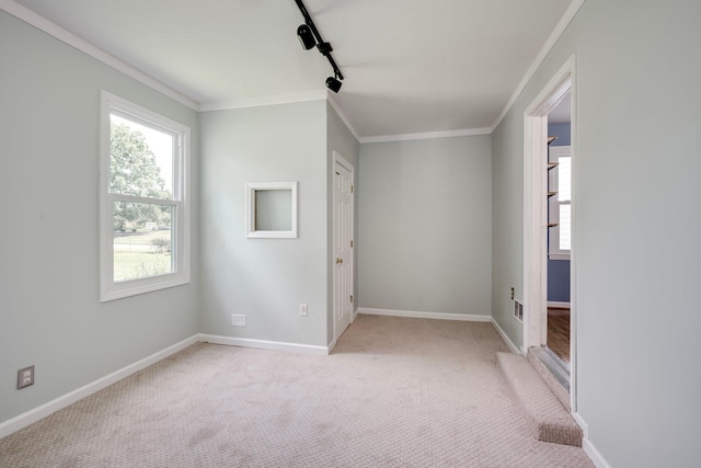 3103 Holly Haven Dr, Augusta, GA 30907 - unfurnished room with track lighting, carpet floors, and ornamental molding