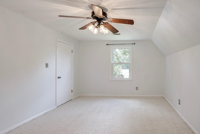 3103 Holly Haven Dr, Augusta, GA 30907 - additional living space featuring light carpet, ceiling fan, and vaulted ceiling
