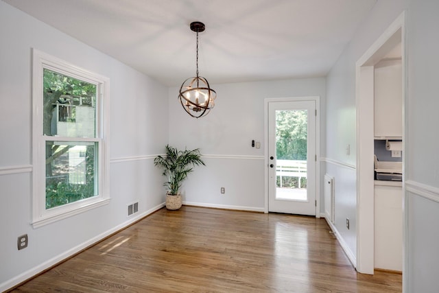 3103 Holly Haven Dr, Augusta, GA 30907 - unfurnished dining area featuring a chandelier and light wood finished floors