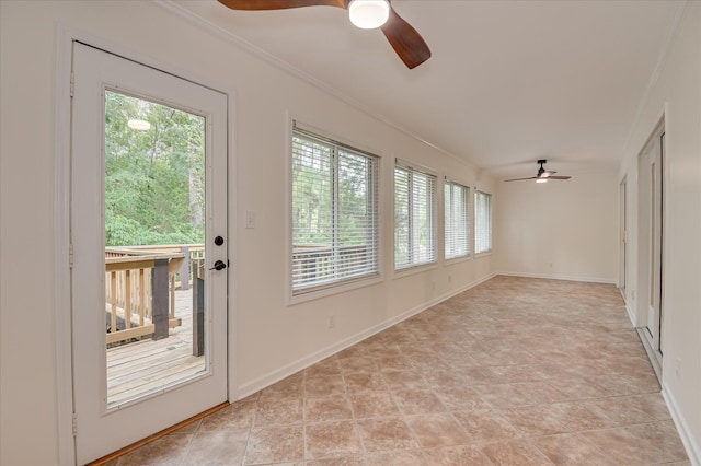 301 Misty Cv, Mccormick, SC 29835 - unfurnished sunroom with healthy amount of natural light, crown molding, and stone finish flooring