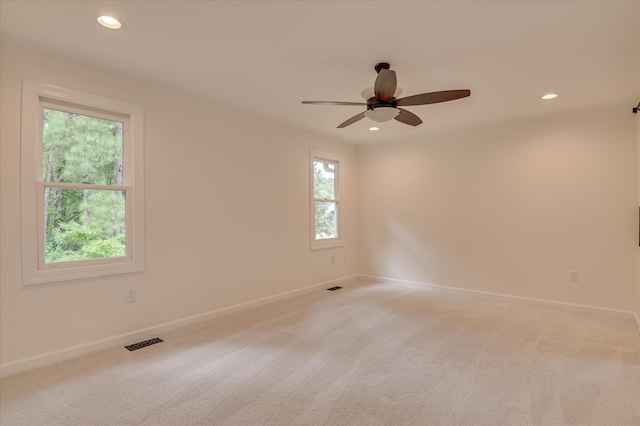 301 Misty Cv, Mccormick, SC 29835 - empty room with recessed lighting, light colored carpet, and ceiling fan