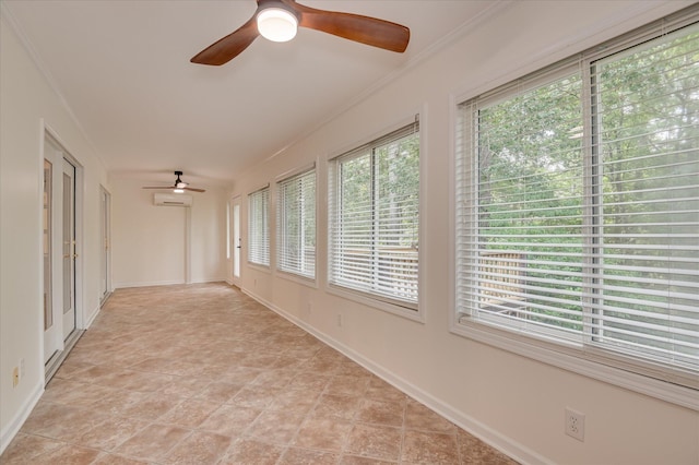 301 Misty Cv, Mccormick, SC 29835 - unfurnished sunroom featuring a wall mounted air conditioner