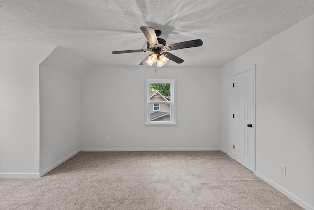221 Creek View Cir, Martinez, GA 30907 - additional living space featuring carpet, a textured ceiling, a ceiling fan, and lofted ceiling