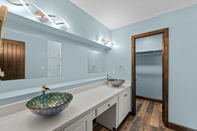221 Creek View Cir, Martinez, GA 30907 - bathroom with vanity and wood finished floors