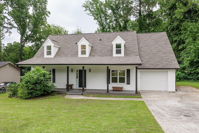 221 Creek View Cir, Martinez, GA 30907 - view of front facade with concrete driveway, a garage, a porch, and a front lawn