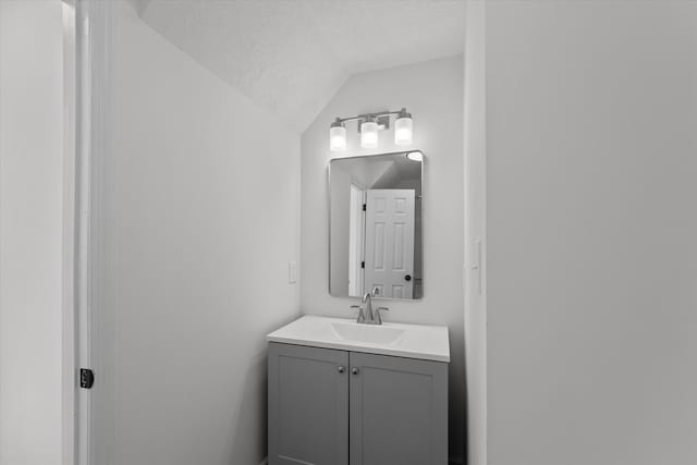221 Creek View Cir, Martinez, GA 30907 - bathroom with vaulted ceiling and vanity