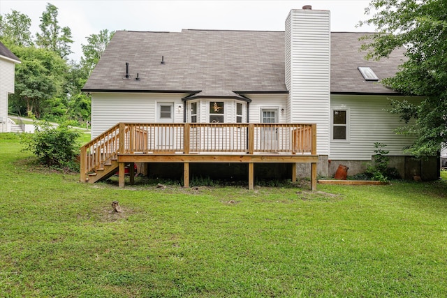 221 Creek View Cir, Martinez, GA 30907 - back of house with a yard, a deck, and a shingled roof