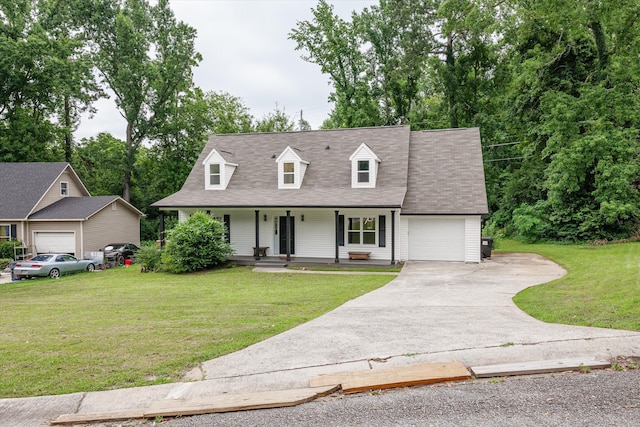 221 Creek View Cir, Martinez, GA 30907 - new england style home featuring driveway, a porch, a garage, and a front lawn