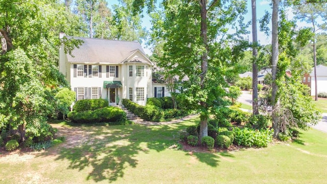 203 Longstreet Xing, North Augusta, SC 29860 - view of front of house featuring a chimney and a front yard