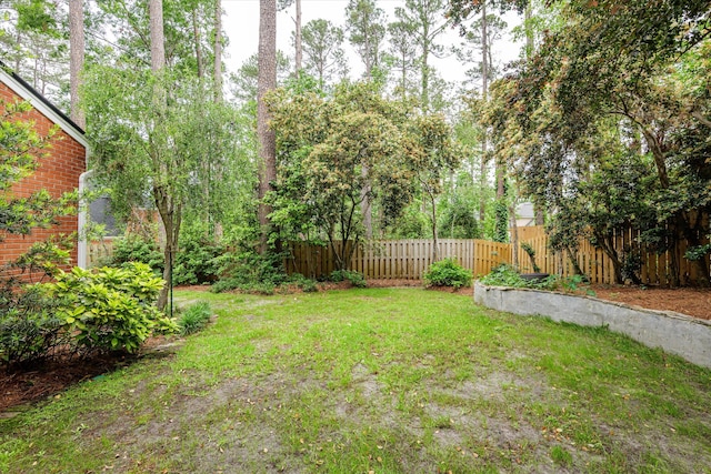 view of yard featuring fence