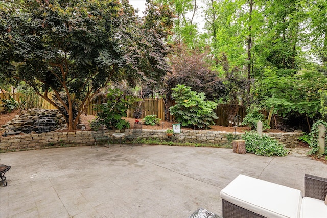 view of patio featuring a fenced backyard