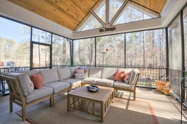 147 Shenandoah Dr, Mccormick, SC 29835 - sunroom with vaulted ceiling and wood ceiling