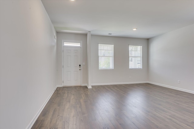 830 Otto Run, North Augusta, SC 29860 - foyer entrance with dark wood-style floors and baseboards
