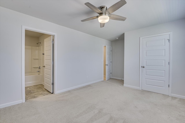 830 Otto Run, North Augusta, SC 29860 - unfurnished bedroom featuring carpet flooring, baseboards, ensuite bath, and ceiling fan