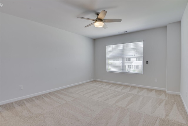 830 Otto Run, North Augusta, SC 29860 - spare room featuring ceiling fan, light colored carpet, and baseboards