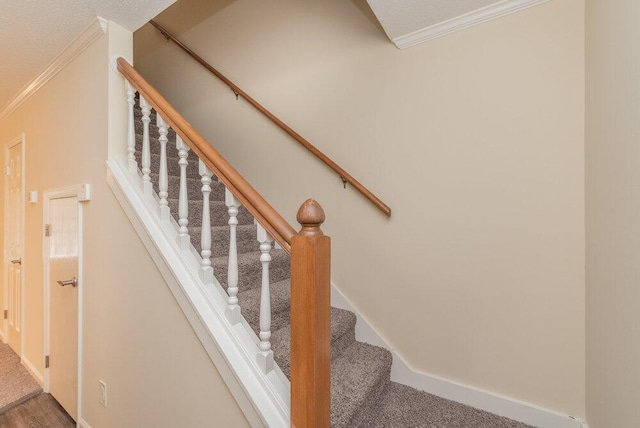 2119 Turtle Ct, Augusta, GA 30907 - staircase featuring crown molding