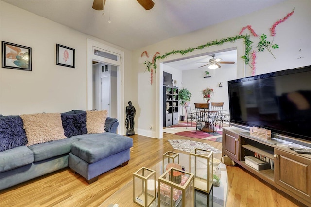 living room featuring wood-type flooring