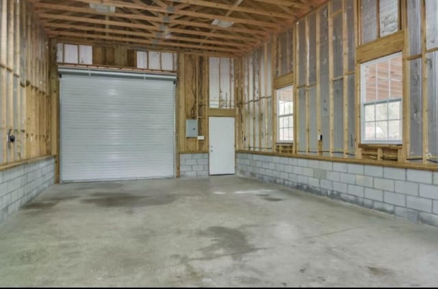 garage with electric panel