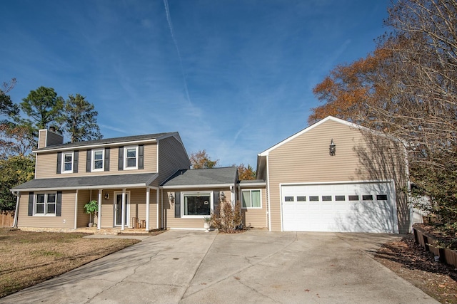 view of front of home with a garage