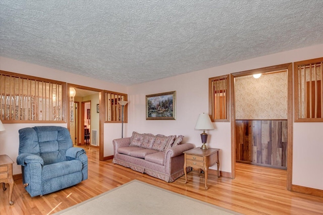 living room with hardwood / wood-style floors