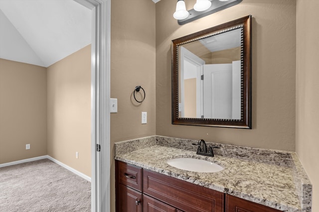 436 Sebastian Dr, Grovetown, GA 30813 - bathroom with vanity and lofted ceiling