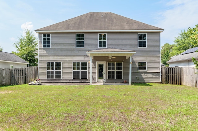 436 Sebastian Dr, Grovetown, GA 30813 - rear view of house with a ceiling fan, a patio, and a fenced backyard