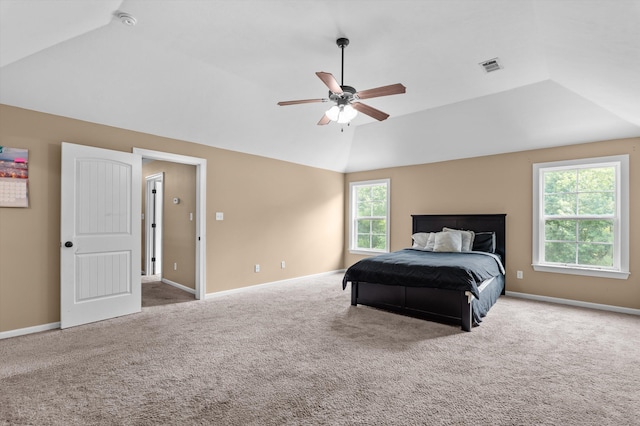 436 Sebastian Dr, Grovetown, GA 30813 - bedroom featuring vaulted ceiling, carpet floors, and ceiling fan