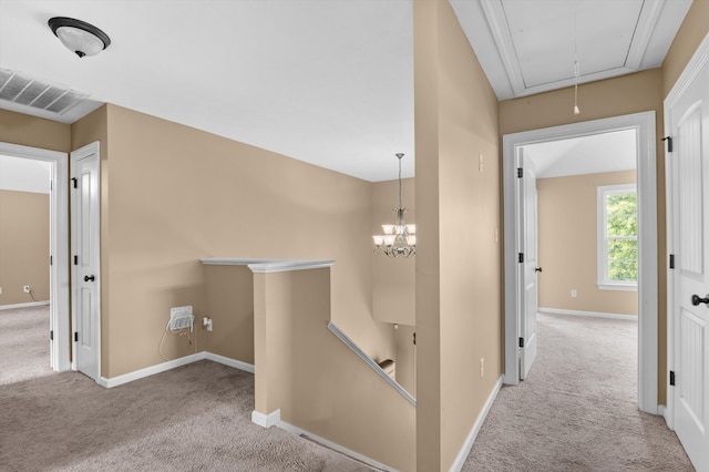 436 Sebastian Dr, Grovetown, GA 30813 - hall featuring an upstairs landing, attic access, and carpet floors