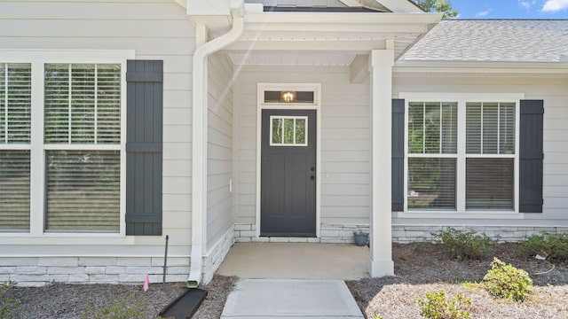 4756 Storey Mill Rd, Hephzibah, GA 30815 - view of exterior entry with roof with shingles