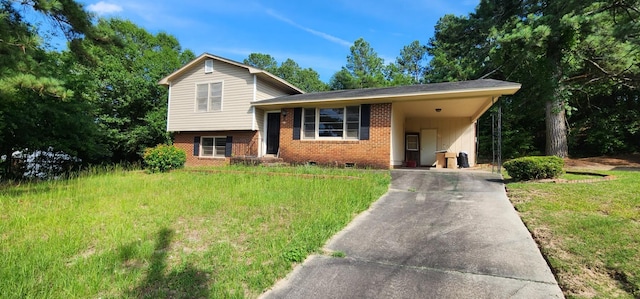 tri-level home with a carport