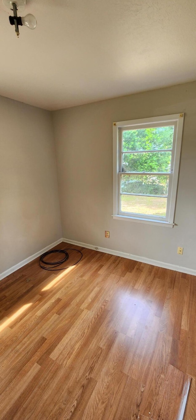 empty room with light wood-type flooring