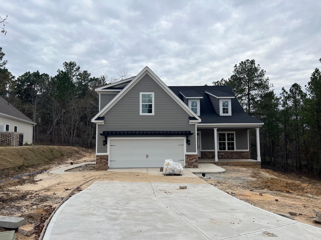 view of front of house with a garage