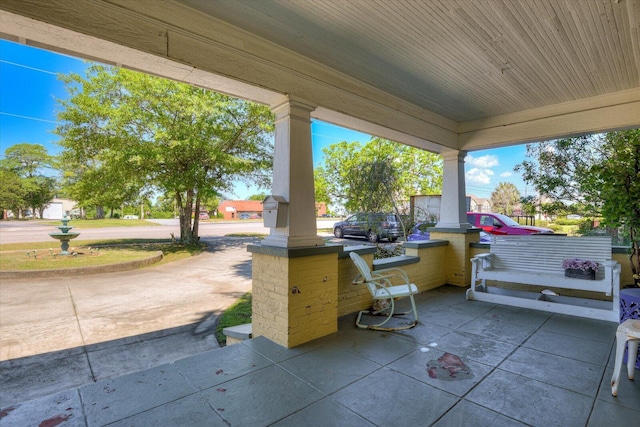 view of patio with a porch