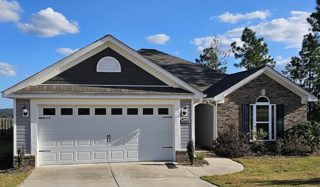 view of front of house with a garage