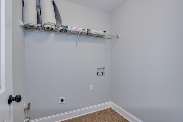 laundry room with washer hookup and hookup for an electric dryer