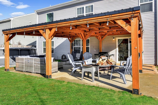 view of patio featuring an outdoor living space