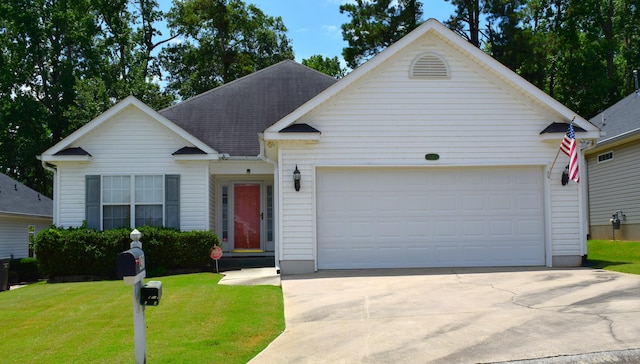 431 Connemara Trl, Evans, GA 30809 - single story home with concrete driveway, a front lawn, and an attached garage