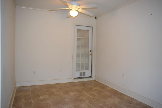 431 Connemara Trl, Evans, GA 30809 - unfurnished room with crown molding and ceiling fan