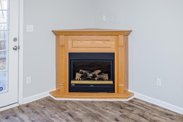 details with wood-type flooring